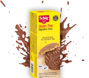 Digestive Choc - cereálne sušienky polomáčané v mliečnej čokoláde (150g) - Schär