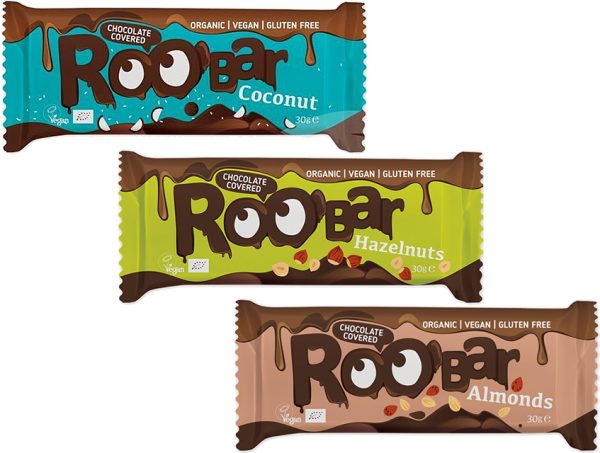 Roo Bar Tyčinka v čokoláde BIO vegan - bezlepková 30g - Arašidová tyčinka v čokoláde